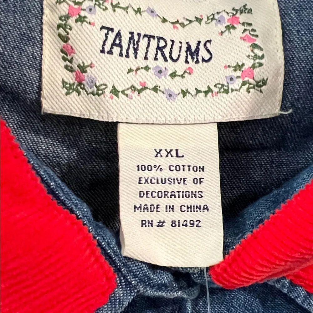 Tantrums‎ - denim button down shirt with Snowman Design, xxl